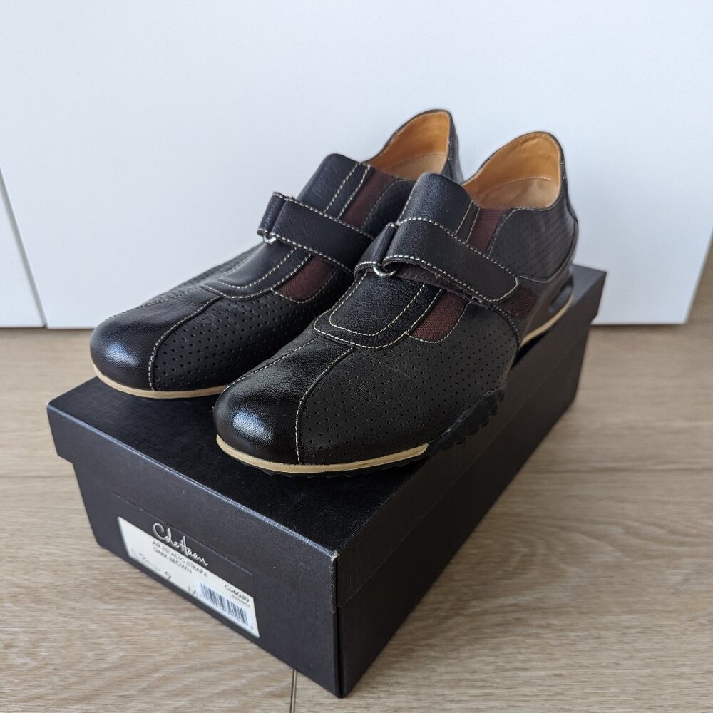 Cole Haan Air Estadio Strap II Leather Shoes – Dark Brown, Men's 9